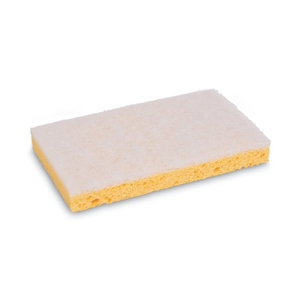 Boardwalk Scrubbing Sponge, Light Duty, 3.6x6.1, 0.7" Thick, Yellow/White, PK20 63BWK LD